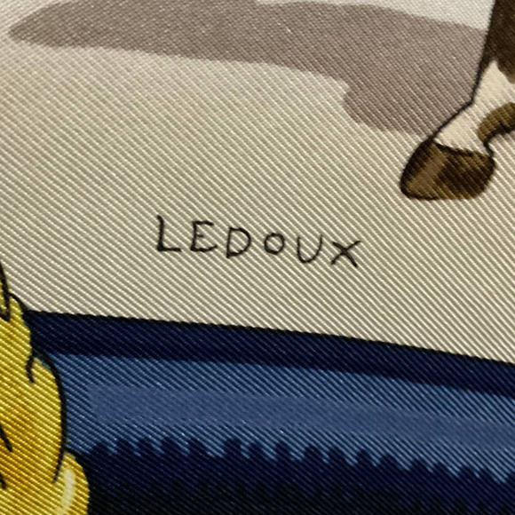 Hermès HERMES  "EQUIPAGES" Carre 90cm Square Silk Scarf Navy - Picture 13 of 16